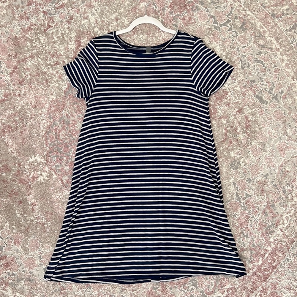 Navy Striped T-Shirt dress